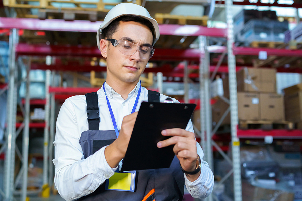 Empleado en almacén registrando datos de envíos con procesos automatizados de CTT Express.